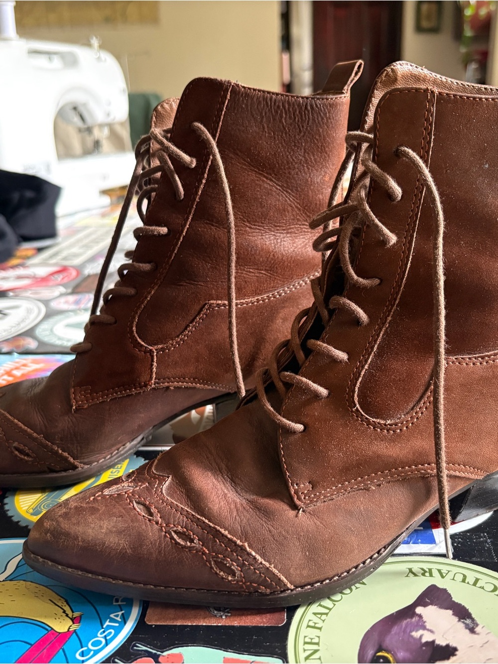 Women’s western Brown Lace-Up Ankle Boots